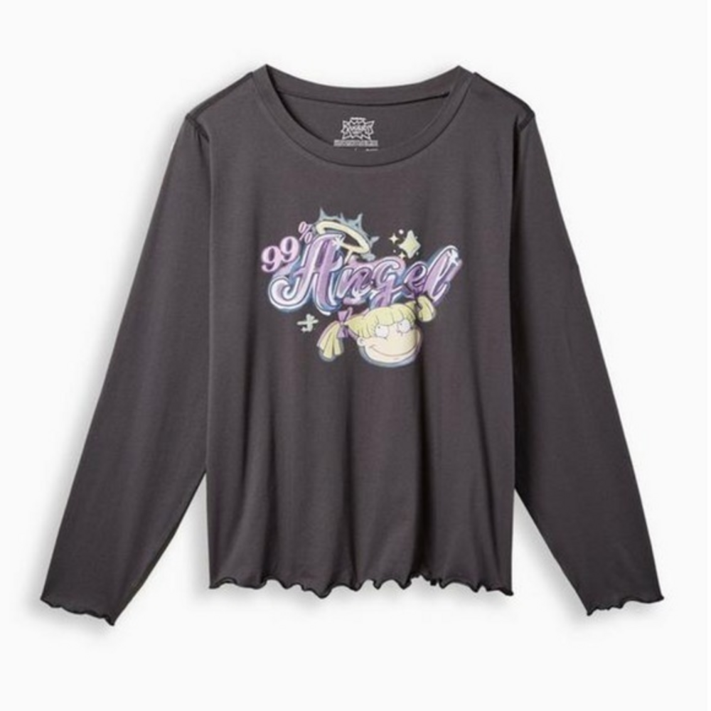 New Torrid‎ Rugrats Slim Fit Cotton Long Sleeve
Lettuce Hem Crop Tee size 2X